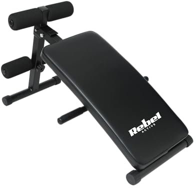 Panca pieghevole regolabile per esercizi addominali REBEL ACTIVE RBA-2005, nero