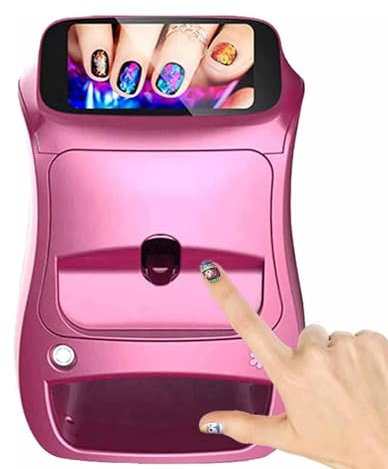 DPLXFPP Imprimante À Ongles Automatique Intelligente 3D avec Écran Tactile, Imprimante Numérique Portable pour Nail Art, Machine Peinture À Ongles À Motif Personnalisé, pour Salon De Manucure