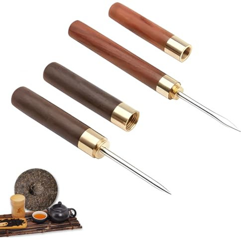 Teegxddy Eispickel aus Edelstahl,2 Stück Eispickelwerkzeug mit Holzgriff Eispickelzerkleinerer mit Abdeckung Eispickel Werkzeug für Bars Küche Picknicks Camping Restaurant Zuhause Barkeeper