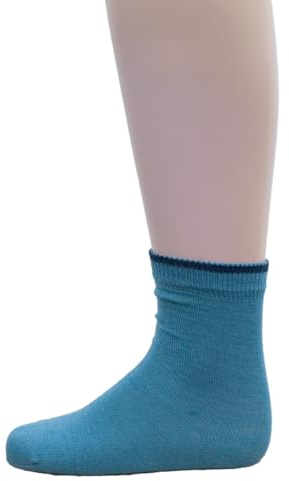 Grödo, Leichte Kinder Wolle Socken Strümpfe, 80% Wolle, 18% Bio Baumwolle, 2% Elasthan (Bergblau, Schuhgr. 23-26)