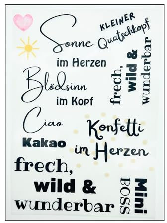 Bügelbilder Set für Textilien DIN A4 Kinder Mädchen Jungen Dino Einhorn Waldtiere groß klein Aufbügelbild zum aufbügeln verschiedene Designs Aufbügler Transferbilder (16 - Statements 1)