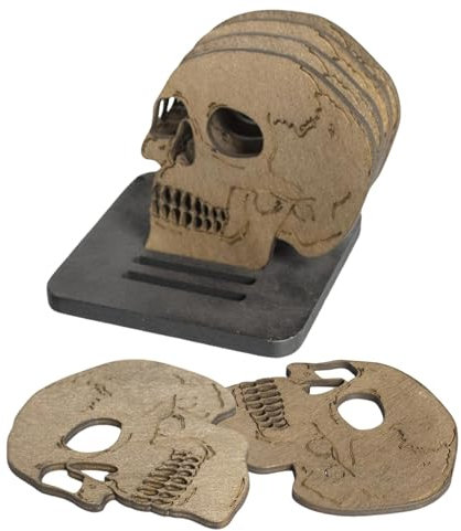 Sollee Dessous de Verre pour Boissons, Dessous de Verre pour Table - Ensemble de 6 sous-Verres tête de Mort d'halloween,Dessous de Verre antidérapants pour Tasses de thé, pour Cuisine, Bureau, Table