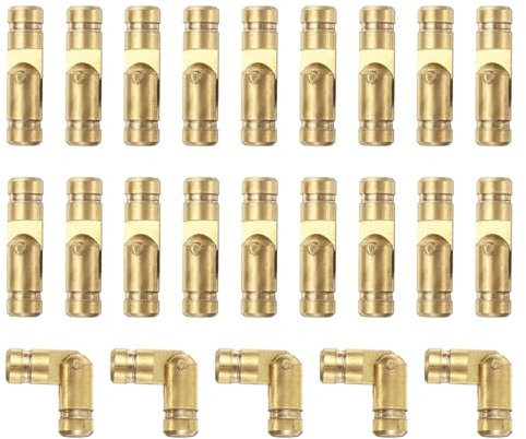 sourcing map 50Pcs Invisible Barrel Hinges, 4x15mm Brass Concealed Hinge, Hidden Barrel Hinge, Small Concealed Hinges for Jewelry Box, Music Boxes, Small Woodworking Projects, Gold