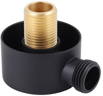 Croerma Gomito di Alimentazione Un Parete, Connettore per Tubo Doccia da Parete Rotondo nel Accessori Uscita Acqua G1 / 2 Pollici per Doccia-Nero