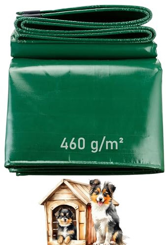 LDQBF Bâche de Protection,8x8.5m 460g/m² PVC imperméable Grande Bâche Plastique de Masquage pour Protéger Sols et Meubles Lors de Travaux de Peinture,Résistant aux Solvants Vert