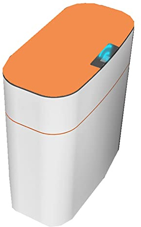 Reapyyt 16L Cuisine BoîTe de Rangement Poubelle Induction Petite Voiture BoîTe Automatique Smart Poubelle Smart Poubelle Blanc+Orange