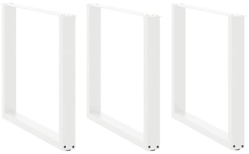 vidaXL Pieds de Table à Manger en U 3 pièces Blanc 90 x (72-73) cm Acier