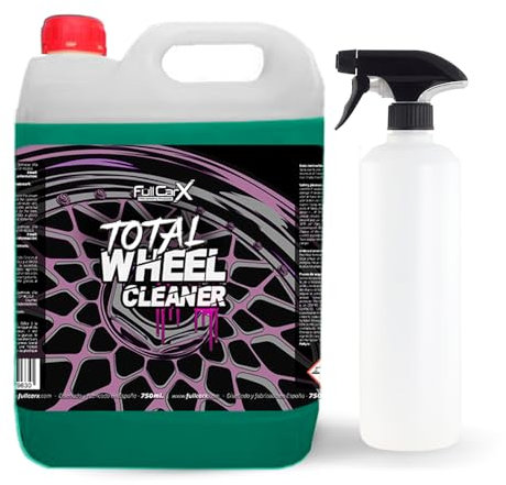 FULLCARX Total Wheel Cleaner 5 Litres Nettoyant Jantes Pneus Voiture, Puissant et Efficace, Substance Active Pourcentage Élevé, Dégraissant Finition Brillante Produit Nettoyage Detailing Professionnel