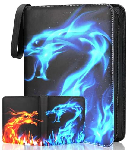 Sammelkarten Album Sammelkarten Sammelalbum 50 Seiten 400 Abnehmbare Karten Taschen, Tragbar Wasserdicht PU Karten Halter, Sammelbuch Geschenk ist das Geschenk für Kinder (C4)