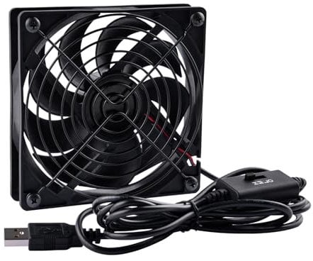GeeekPi 120mm USB PC Fan 5V with L/M/H 3-Degree Speed Switch Portable High Airflow Cooling Fan USB Computer Fan