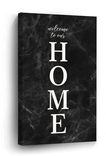 DreamAutumn Kunstdruck auf Leinwand mit Spruch Welcome to Our Home, 40,6 x 61 cm, gedruckte Bilder, Kunstwerk, Poster, Gemälde, Dekoration für Wohnzimmer, Schlafzimmer, Büro, Café, Club, neues