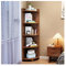 Armoire d'angle triangulaire en bois massif pour salon, chambre à coucher, rangement 5 couches, couleur noyer (30 x 30 x 150 cm)
