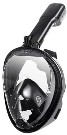 DTYBJN Schnorchelmaske Unterwasser Scuba Anti Fog Volle Gesicht Tauchen Maske Schnorcheln Atemwege Masken Sicher Wasserdicht Schwimmen Vollgesichtsmaske(Black XS)