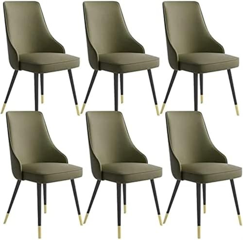 Moderne Esszimmerstühle 6er Set Hochlehner Lederstühle mit Metallbeinen für Küche und Wohnzimmer