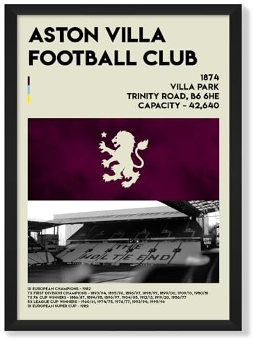NotNiceThings Aston Villa Inspired Poster, Villa Park Print, AVFC, Gift For Villa Fan, Made Silk-Coated Paper For Dad For Dad, Brother, Son, Villa Gifts, Poster UTV, Mug, Unai Emery (A3)