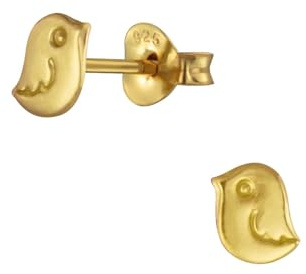Monkimau Mädchen Ohrringe Bird Stud Earring | Ohrstecker aus 925 Sterling Silber | Kinderohrringe hypoallergen