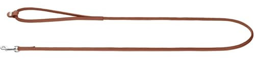 HUNTER Hundeführleine SOHO Round MINI, Farbe: Cognac, Rindsleder, mit Handschlaufe, weich & geschmeidig, leicht & robust, für kleine Hunde & Welpen, Made in Germany, Größe: 6/140