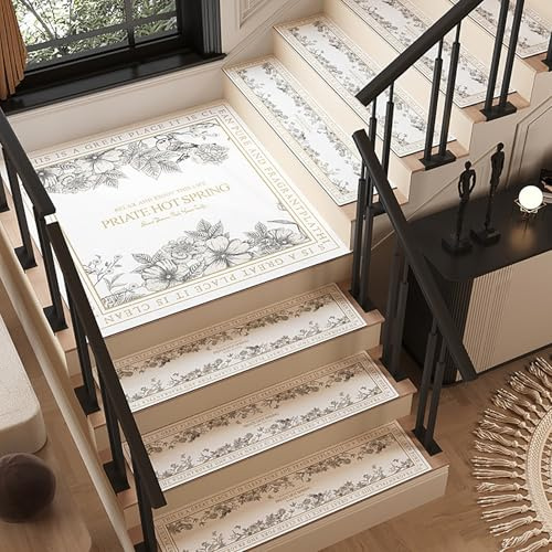 NEYTIIR Pisadas Antideslizantes para Escalones De Madera, Alfombra Vinilica, Alfombra Escaleras Lavable Antideslizante, Utiliza para Proteger Mayores, Niños, Mascotas(C,70X70cm)