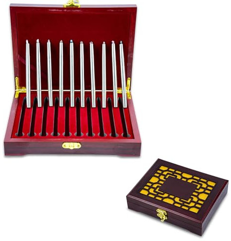 STMKB Kit De Test De Dureté Mohs, Kit D'identification des Minéraux Industriels, Lot de 10, avec Boîte De Rangement, Longueur : 130 mm, Diamètre : 6 mm, pour Carrelage Et Béton