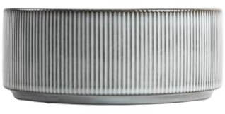 HOMLA SANOS Schale 21cm Grau gestreift Steingut mikrowellen- & spülmaschinengeeignet