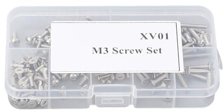 ZASCHMOY 103pcs M3 Screw Assortment Kit Stainless Steel Resistant Precise Fit Hex Socket Head Screws for XV01 RC Car Models