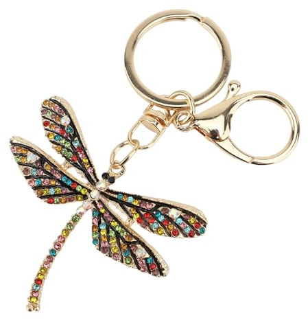 HUSHUI Libellen-Schlüsselanhänger, Glitzernder -Schlüsselanhänger aus Zinklegierung mit Bezauberndem Libellen-Design für Handtaschen, Rucksäcke, Geldbörsen, Geschenke