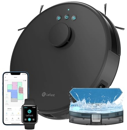 Lefant M1 Robot Aspirapolvere Lavapavimenti con Mappatura 3 in 1, 5500Pa