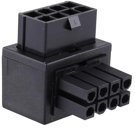 TSMORY Mainboard-CPU-Netzadapter, 8-polig, 90-Grad-Umwandlung, 8-polige Buchse auf Stecker, 90 Grad abgewinkelter Netzadapter, Grafikkartenadapter
