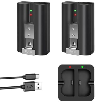 2er-Pack 6800mAh Schnellwechsel-Akkupack von Ring, V4 Akku Und Ladestation für Ring Kamera, Ersatzakku für Ring Video Doorbell 2/3/4/3 Plus, Stick Up Cam(2/3Gen), Spotlight Cam Batterien.