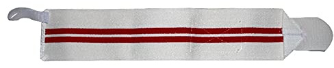 YUKERMARB Gewichtheber Handgelenkbandagen, Bequemes Fitnessstudio Armband, Verstellbare Hakenschlaufe, für Krafttraining, Sportlerinnen und Sportler (Weiß Rot)