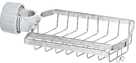 Duschablage Für Duschstange, Duschablage Ohne Bohren, Duschkorb Edelstahl | Seifenhalter Ohne Bohren Seifenhalter Dusche für 13 - 25mm Stange für Badezimmer Wasserhahn Spülbecken Organizer(Silber)