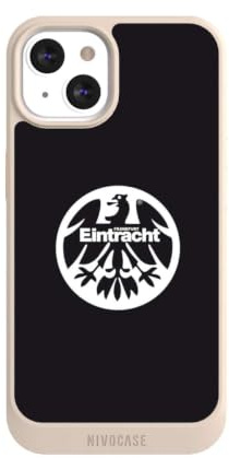 Hülle für Apple iPhone 13 Handyhülle kompatibel mit MagSafe NIVOcore Schutzhülle Sand Adler Eintracht Frankfurt Logo