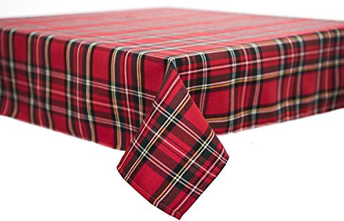 texpot Tischdecke 100 x 100 cm Schottenkaro rot Tartan kariert 100% Polyester