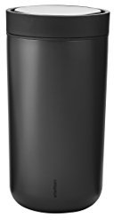 Stelton to Go Click Becher, Metall, Black/Metallic, 1 Stück (1er Pack)