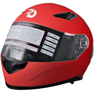 BSWAY Motorradhelm ECE 22.06 – Hochwertiger Integralhelm für Erwachsene, Vollvisier Mopedhelm Full-Face Helme mit Belüftung & Sonnenblende, Sicher & Retro-Design, Rot (L)