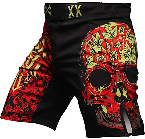 Hardcore Training Skull Folk Fight Shorts Kurze Hose Herren MMA BJJ Grappling Fitness Boxen No Gi Kampfsport