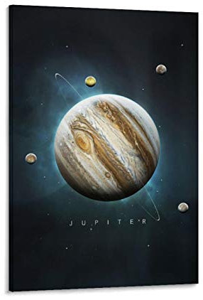 Huangchen Jupiter Poster, Sonnensystem, Planeten, Leinwand-Kunst-Poster und Wand-Kunstdruck, modernes Familienschlafzimmerdekor, 30 x 45 cm