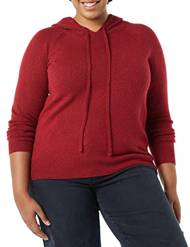 Amazon Essentials Women's Soft Touch Hooded Pullover Jumper, Dark Red, XL