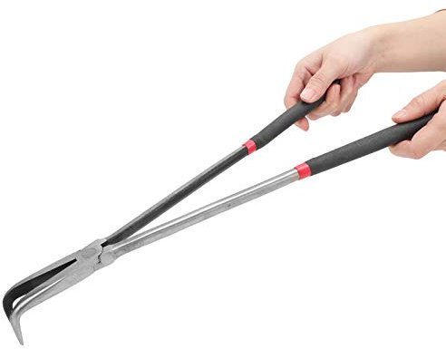 EXID 400mm/16in Curved Nose Pliers Extra Long Handle Nose Pliers 90 Degree Angled Jaws Curved Nose Repair Tools