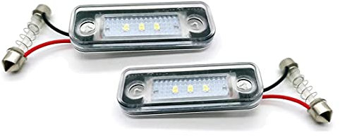 MOLEAQI 2 Stück Für M-ercedes B-enz E-CLASS W211 C-CLASS W203 CLS-CLASS C219 SLK-CLASS R171 Weiß Kennzeichenbeleuchtung Kennzeichenleuchte