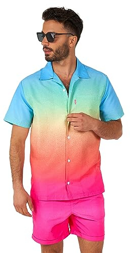 OppoSuits 2-teiliges Hawaii Sommer-Set für Herren - Sommer-Bademode - Inklusive Kurzarm-Hemd mit Knöpfen und Shorts