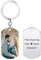 MunkiMix Porte Clef Personnalisable Porte Clé Personnalisé Gravure Photo/Date/Texte Acier Inoxydable Personnalisé Image pour Hommes Femmes (A1)