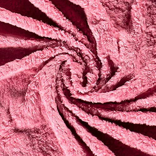 50x150cm Teddystoff Baumwoll-Fleece Teddyplüsch Meterware Farbwahl, Farbe:altrosa