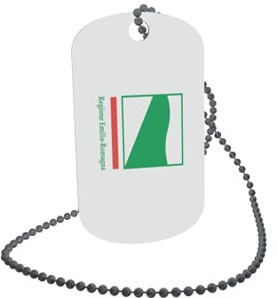 U24 Dog Tag Erkennungsmarke ID Tag an Kette Flagge Emilia Romagna Alu 30 x 50 mm