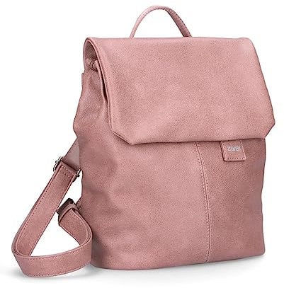 Zwei Damen City-Rucksack Mademoiselle.M MR8 4 Liter klassisch-eleganter Damenrucksack, Magnet-Verschlussklappe, Hauptfach mit Reißverschluss, gepolstertes Trennfach, Rückenpolsterung (blush)