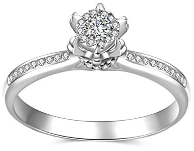 Musihy Zirkonia Ring, Eheringe Zirkonring 6 Krappen Kanal Fassung Zirkonia Weiß Ringgröße 58 Sinnvolle Geschenke
