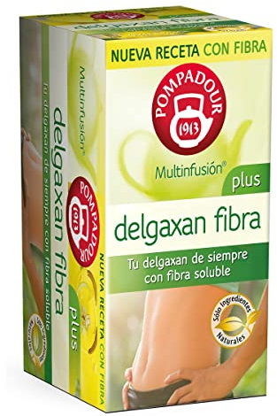 Pompadour Infusión Delgaxan Fibra Plus Estuche, 20 Bolsitas