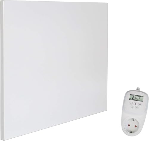 VIESTA® Infrarot Wandheizung mit Thermostat [FERNBEDIENUNG + WIFI STEUERUNG] – Infrarotheizung Wandmontage Heizkörper – Carbon Crystal Infrarot Paneel App steuerbar – (Modell TH12 WIFI - 400W)