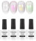 Vnicesli UV Nagellack Gel Polish 4er-Pack Durchscheinender Jelly-Kristall Nagellack Schimmern Milchig Weiß Rosa Lila Gelb Glitzer Gel Lack Pastell Farben Shellac Gellack French Maniküre Gel Nagellack