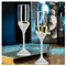 Popgege Champagnerflöten für Hochzeit, 2 Stück, Metallsockel mit Kristallsteinen, Gläser für Braut und Bräutigam, Verlobungsgeschenke, Party, Jahrestag, Weihnachten, 200 ml